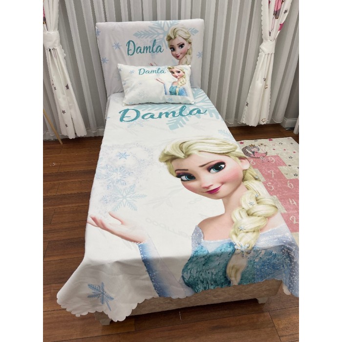 Elsa Frozen İsimli Çocuk Odası Yatak Örtüsü