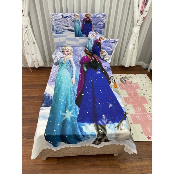 Elsa Anna Frozen Çocuk Odası Yatak Örtüsü